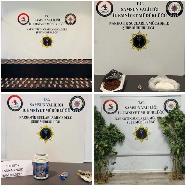 Samsun'da 4 firari hükümlü yakalandı, 14 kişinin ev ve araçlarında uyuşturucu bulundu