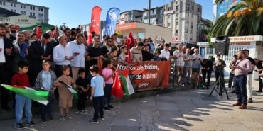Samsun'da Tufan Haftası'nda Gazze'deki soykırım AGD ve MGV tarafından protesto edildi