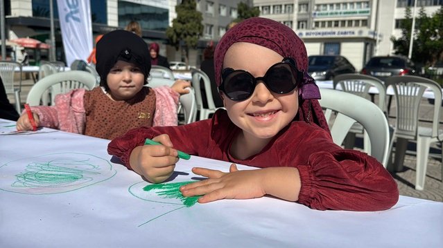 Samsun'da çocuklar Gazze'deki yaşıtları için resim çizerek seslerini duyurdu